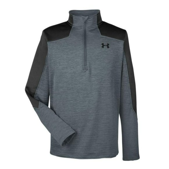 UNDER ARMOUR Men's 1/2 Zip Pullover Size Small Heather Gray and Black - Picture 3 of 5